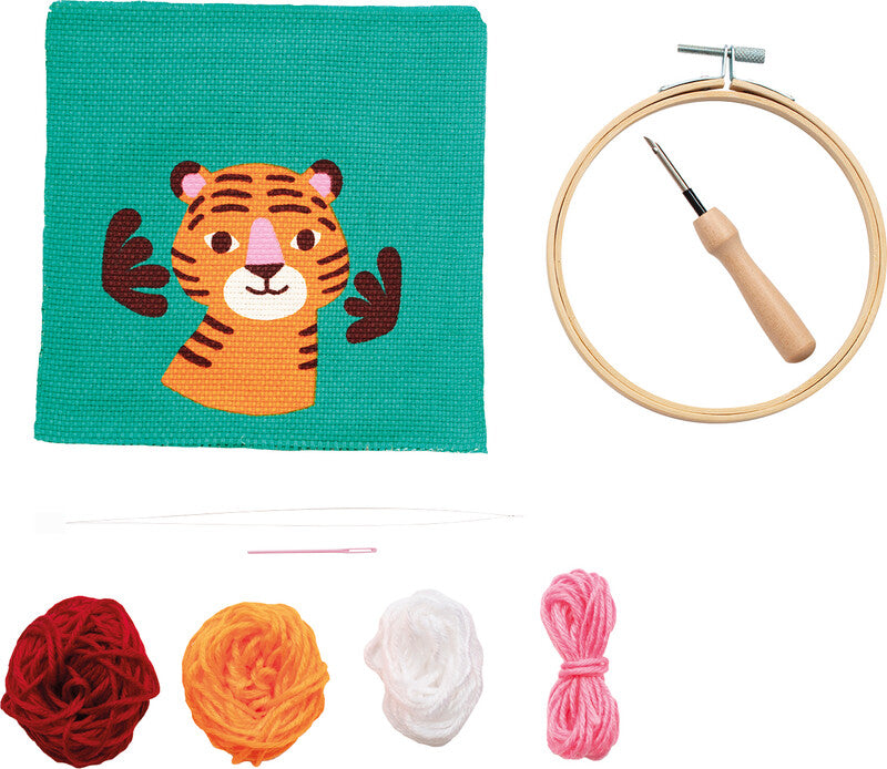 My Mandarine – Punch Needle-Set Tiger – 4 Farben – 180 × 180 mm