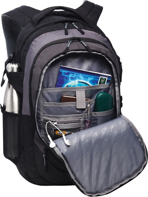 Bestway Evolution Air – Notebook-Rucksack – für 15"-Notebook, 22 l, Kunststoff, Schwarz/Mittelgrau