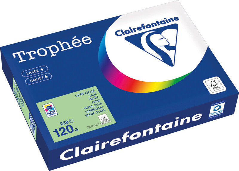 Clairefontaine Kopierpapier – A4, 120 g/m² – für Inkjet/Laser/Kopierer – FSC, EU Ecolabel – 250 Blatt