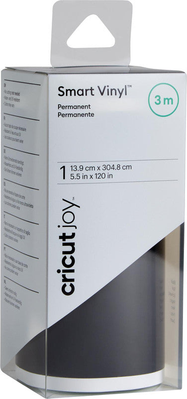 Cricut Klebefolie – glänzend, permanent, schwarz – 13,9 × 304,8 cm – für Cricut Joy