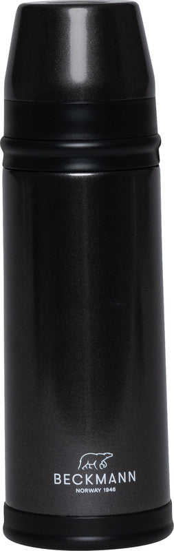 Beckmann Trinkflasche – 4 dl – Edelstahl, isoliert, Schraubverschluss – schwarz