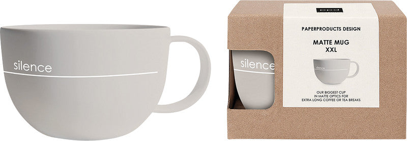 Ppd Pure XXL Tasse – 0,55 l, New Bone China, grau, spülmaschinenfest, mikrowellengeeignet