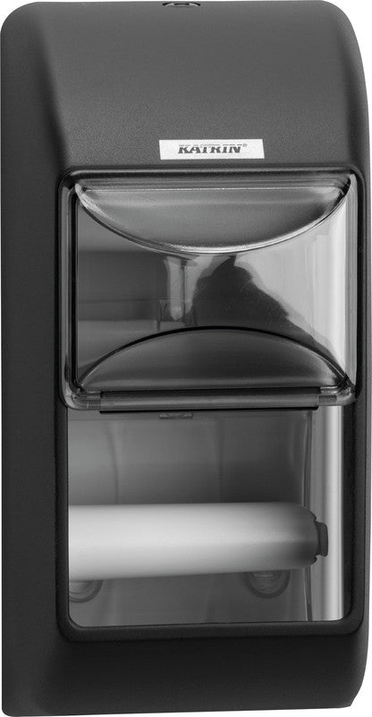 Katrin Toilettenpapierspender – Kunststoff, Schwarz, für 2 Rollen, 14,5 × 14,5 × 30,0 cm