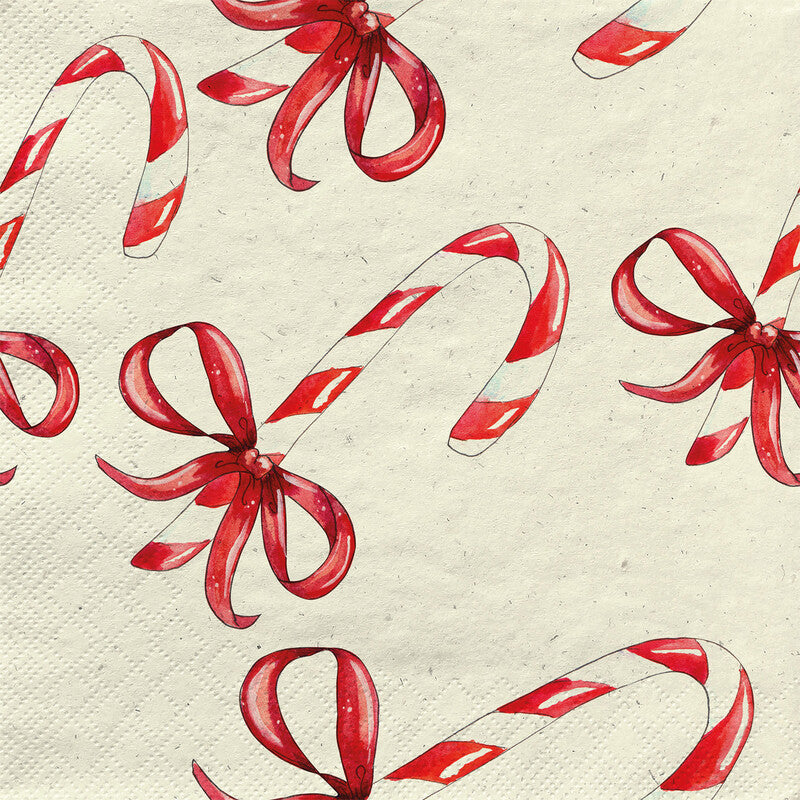 Fasana Servietten Candy Canes – 24 × 24 cm – 2-lagig, Tissue – 20 Stk., FSC