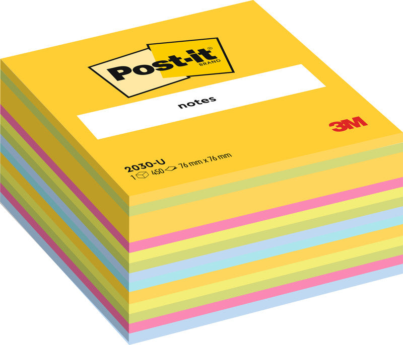 Post-it Haftnotizen – 76×76 mm – Mehrfarbig, 450 Blatt, PEFC