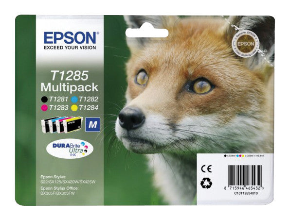 Epson Tintenpatronen-Multipack T1285, CMYK, 4er-Pack – für mehrere Modelle