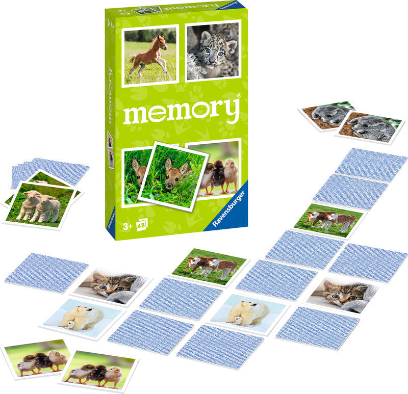 Ravensburger Memory Tierbaby – 2–8 Spieler, ab 4 Jahren, d, 48 Karten, 115 × 183 × 37 mm, Karton, mehrfarbig