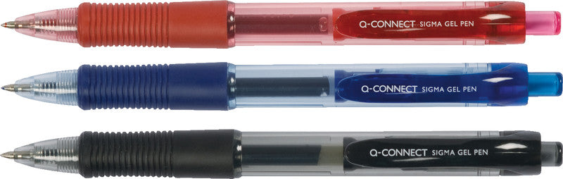 Q-CONNECT Sigma Gel Gelschreiber – schwarz, 0,7 mm, Druck, nachfüllbar