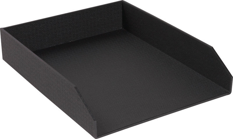 Exacompta Briefkorb – Karton, für A4+, stapelbar, glatt, schwarz, B 260 × H 130 × T 337 mm