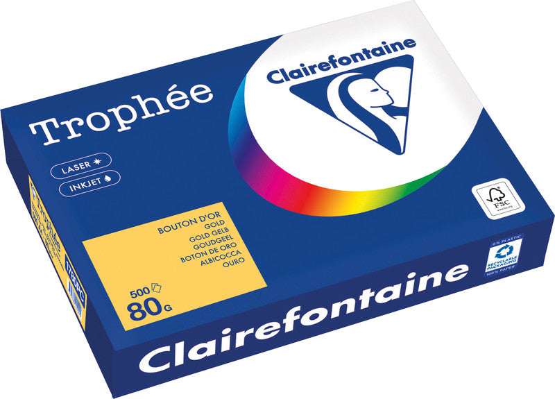 Clairefontaine Kopierpapier – A4, 80 g/m² – für Inkjet/Laser/Kopierer – FSC, EU Ecolabel – 500 Blatt