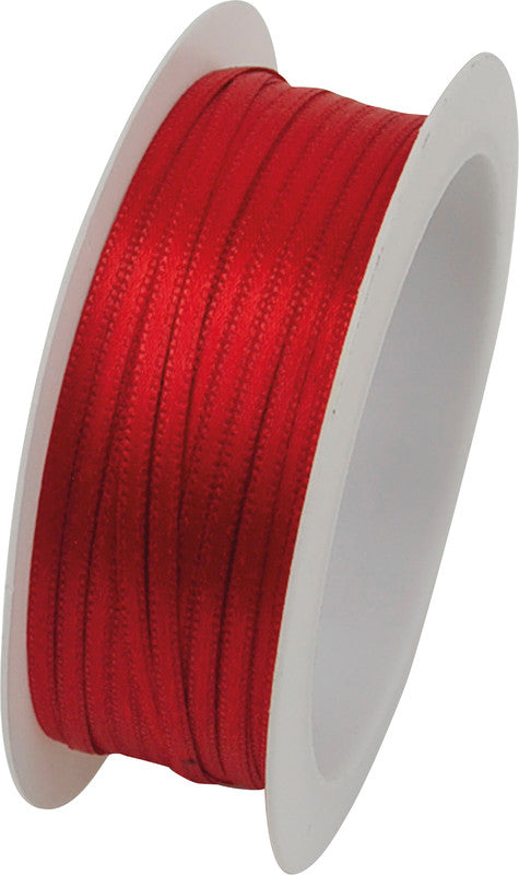 Goldina Geschenkband – echte Webkante – 3 mm × 10 m – Satin, Rot