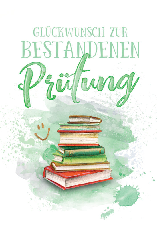 Kurt eulzer Grusskarte Prüfung – A6 (105 × 148 mm) – mit Umschlägen, Text DE, Karton, 6er Pack