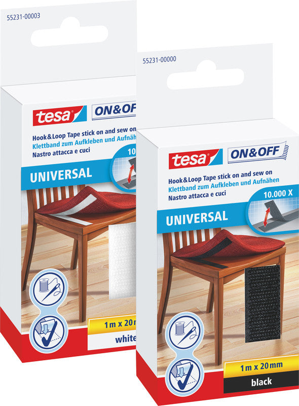 Tesa Montageband Universal – 20 mm × 1 m, weiss