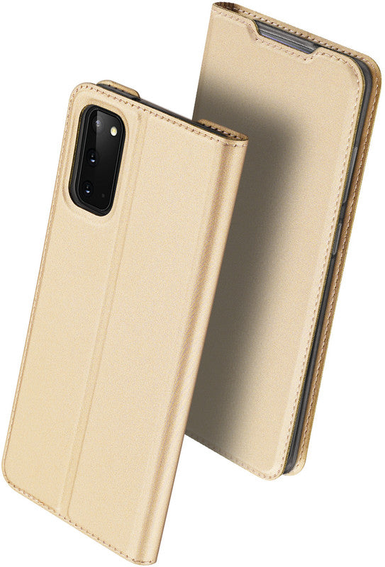 Dux Ducis Booklet-Hülle Skin Pro – für Samsung Galaxy S20 – gold – Kunstleder, mit Kartenfach