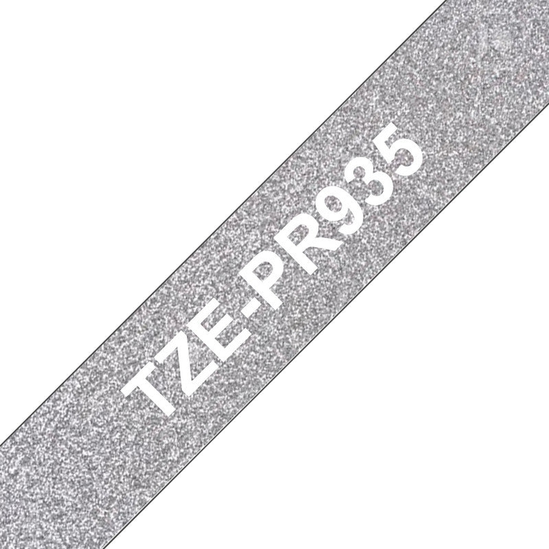 Brother Schriftband – 12 mm × 8 m, silber, weiss