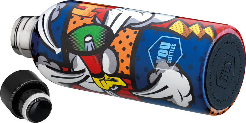 Youbottles Trinkflasche Dual – 5 dl – Edelstahl, isoliert, Schraubverschluss – Street Art Pop Art