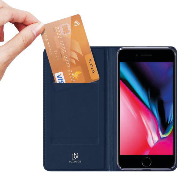 Dux Ducis Booklet-Hülle Skin Pro – für Apple iPhone SE (2020) – blau – mit Kartenfach, Magnetverschluss