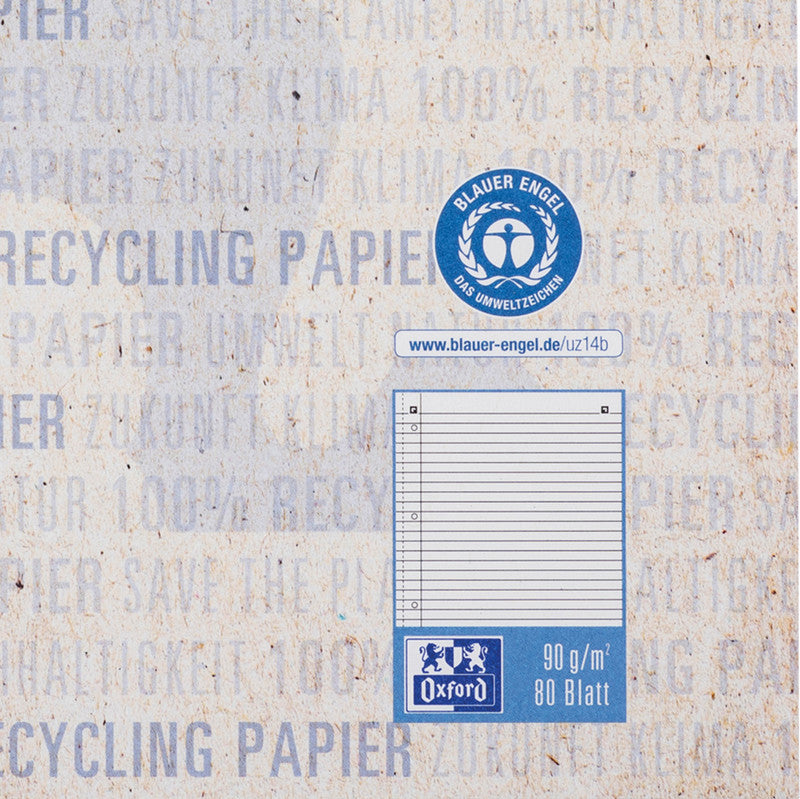 Elba Collegeblock, Karton, 80 Blatt, 4-fach gelocht, perforiert, 90 g/m² – Blau, für SCRIBZEE App