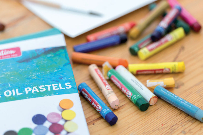 Talens Ölpastelle – farbig sortiert, Schaftmaterial Papier, 12er-Pack, wasservermalbar, geruchsarm