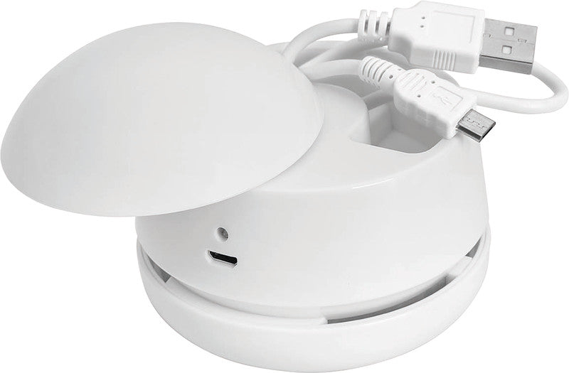 Wedo Mini-Tischstaubsauger – Akkubetrieb, Ø 8,3 × 7,7 cm, für Tisch, Weiss
