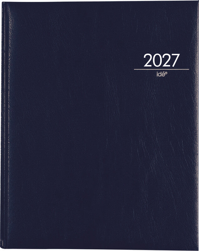 Simplex Agenda – 1 Woche/2 Seiten, gebunden, 20,8 × 25,8 cm, 2027, Dunkelblau