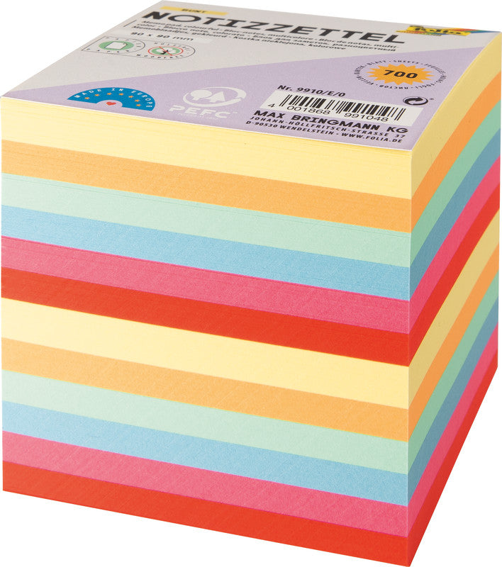 Folia Ersatzzettel – farbig – 90 × 90 mm – Papier