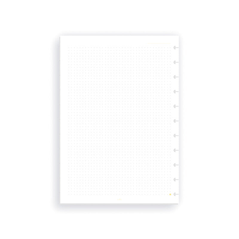 Carchivo Notizbuch-Einlagen A5, Punktraster, spezielle Perforierung, 100 g/m², für Spiralbuch Ingeniox – 50 Blatt