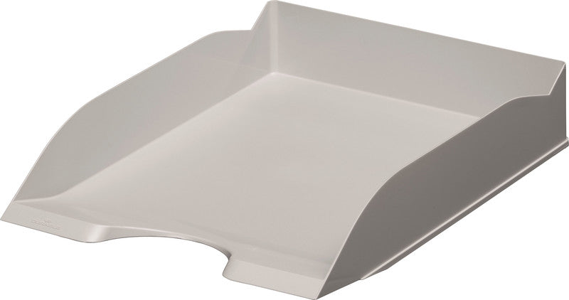 Durable Briefkorb – Kunststoff, für A4, C4, stapelbar, mit Griffausschnitt, matt, grau, B 253 × H 63 × T 337 mm