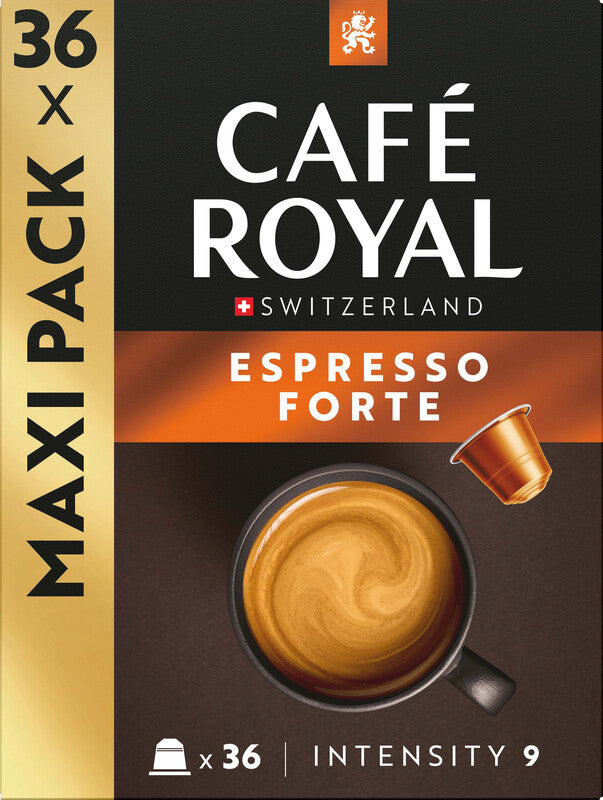 Café Royal Kaffeekapseln Espresso Forte – für Nespresso – Intensität 9 – 36 Kapseln