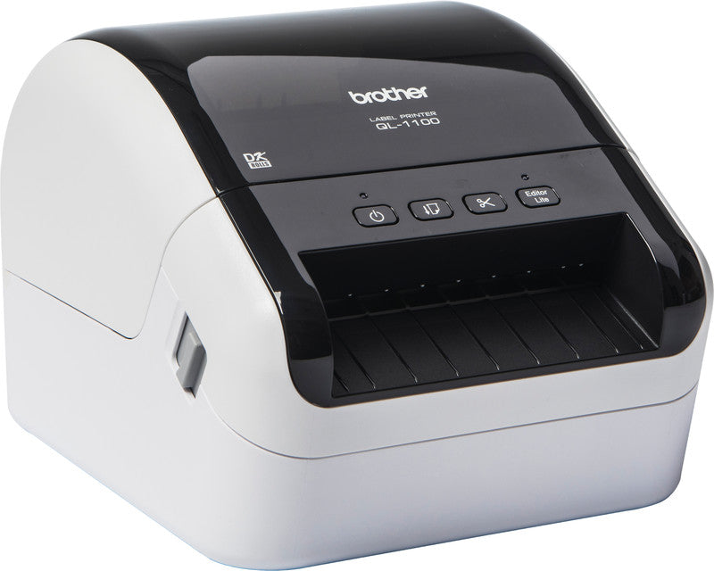 Brother QL-1100c – Etikettendrucker, Thermodirekt, für DK-Rollen bis 101,6 mm, Auto-Cutter, USB, 300 dpi