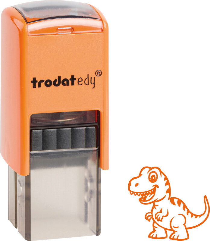 Trodat T-Rex Motivstempel – selbstfärbend, 19 × 19 mm, orange