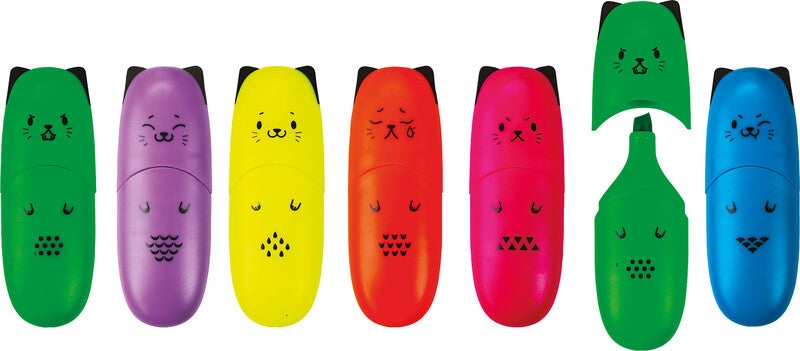 Centrum Mini Textmarker – 6er Set, Farben: Farben sortiert, Keilspitze 1–5 mm