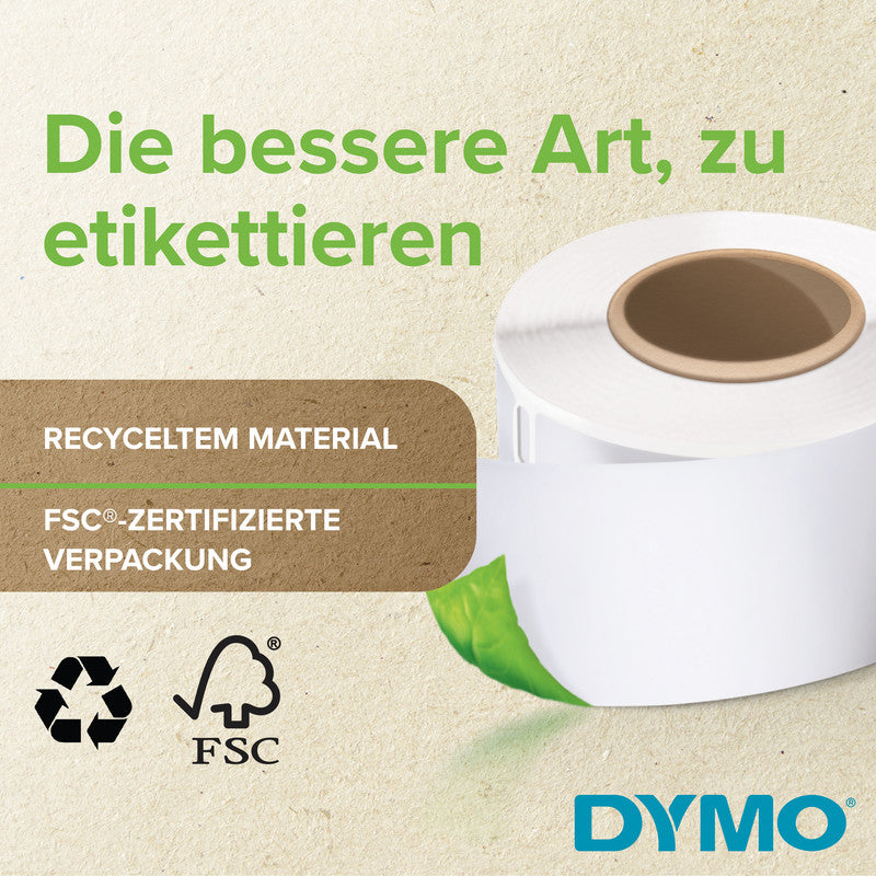 DYMO Adress-Etiketten, 89 mm × 36 mm, weiss, Papier, permanent, für LabelWriter u. a., 12 × 260 St.