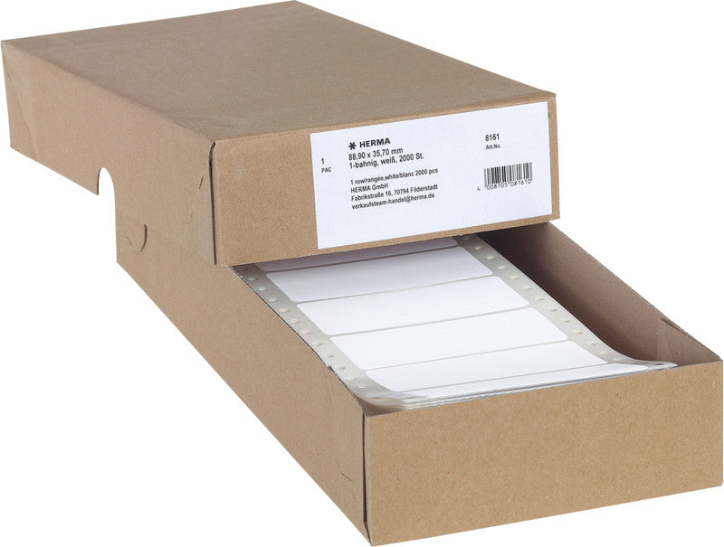 HERMA Druckeretiketten, 89 mm × 36 mm, weiss, Papier, permanent, 2000 Etiketten