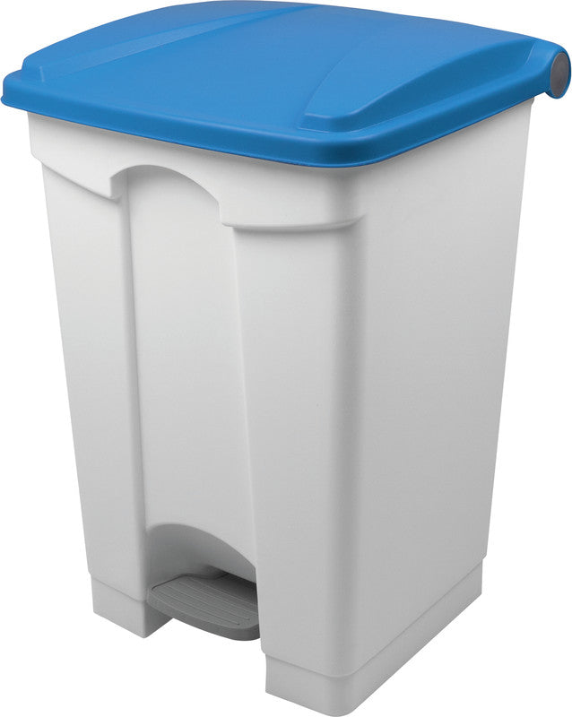 Helit Abfallcontainer – 45 l – mit Deckel – Kunststoff, Weiss – B × H × T 410 × 600 × 400 mm