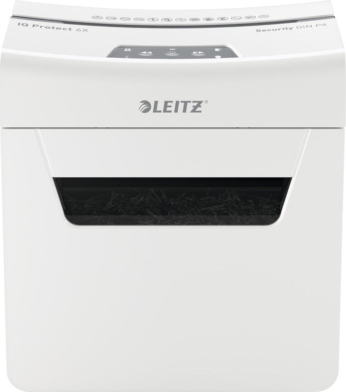 Leitz Aktenvernichter, DIN P-4, Partikelschnitt 4 × 28 mm, 6 Blatt, 10 l, A4