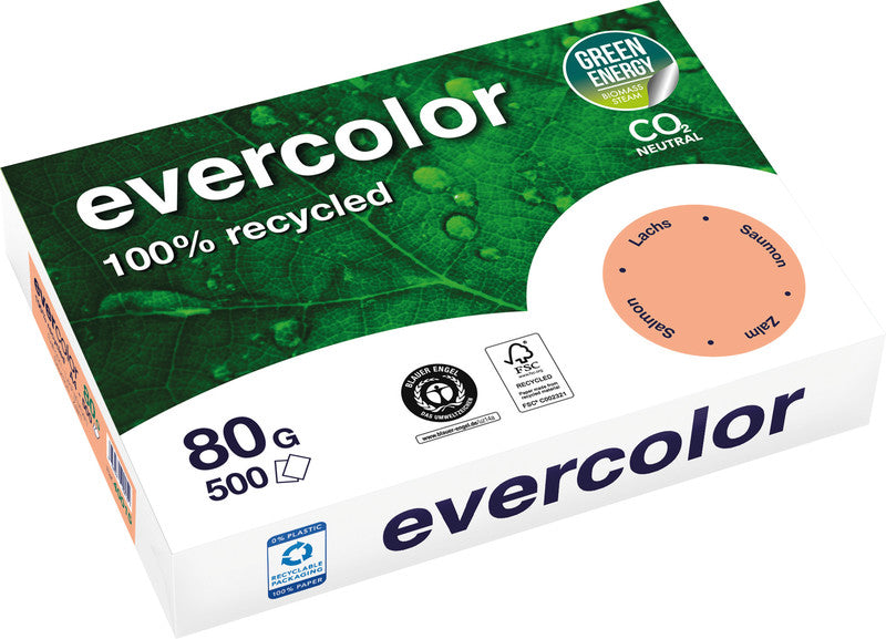 Clairefontaine Kopierpapier – A4, 80 g/m², Lachs – für Inkjet/Laser/Kopierer – FSC – 500 Blatt