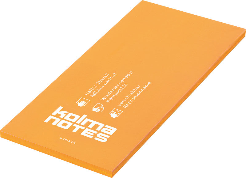 Kolma Haftnotizen – 99×210 mm – Neonorange, 100 Blatt, elektrostatisch