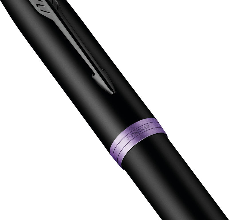 Parker IM Professionals Vibrant Rings – Mittlere Feder – für Rechts- & Linkshänder – Schwarz, Blau – Patronen