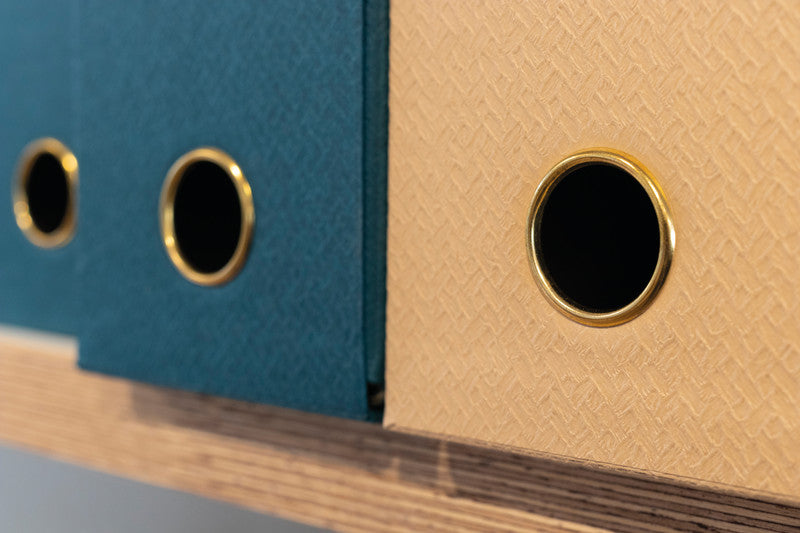 Exacompta Archivschachtel A4+ – mit Griffloch, verstärktem Klappdeckel, 255 × 340 × 90 mm, blaugrün, Karton