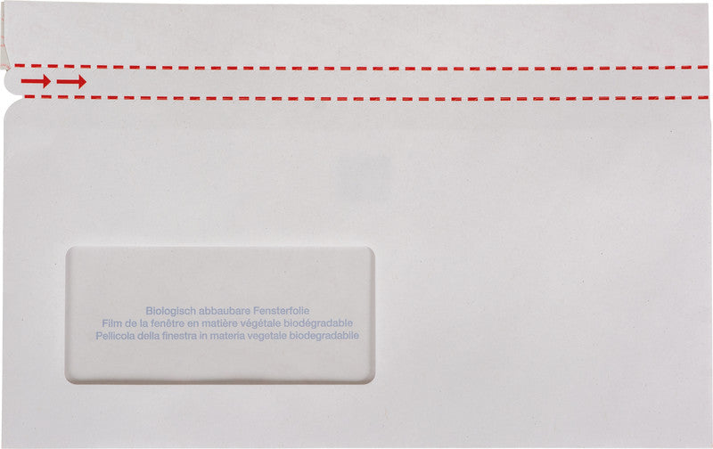 Elco Dokumententasche – C6/5 (114 × 229 mm), Fenster links, unbedruckt, weiss, selbstklebend – 250 Stück