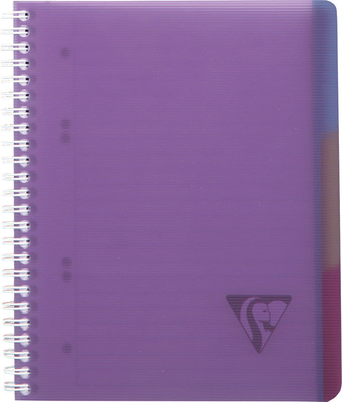 Clairefontaine Spiralheft, Spiralbindung, 90 Blatt, 4-fach gelocht, perforiert, 90 g/m² – farbig sortiert