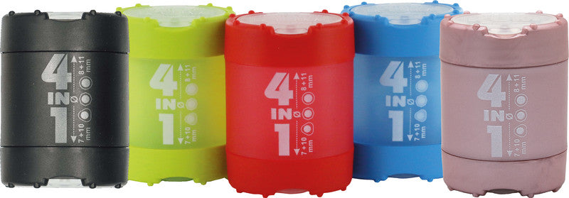 Kum Spitzer – manuell, 2-Loch, mit Behälter, für Blei- & Buntstifte 7–11 mm, Kunststoff, schwarz
