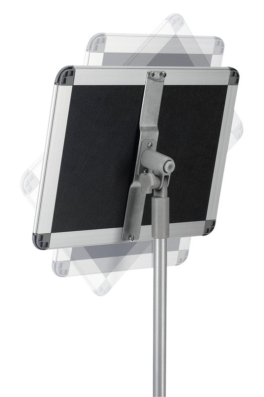 Nobo Infoständer Premium Plus – für A4 Hoch-/Querformat, silber/hellgrün, Metall, 300×300×850 mm