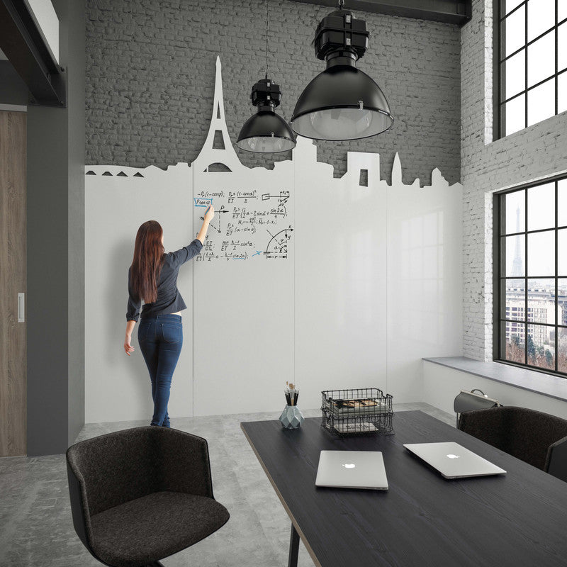 Berec Whiteboard – 198 × 98 cm, Emaille, magnetisch, Aluminiumrahmen, Wandmontage