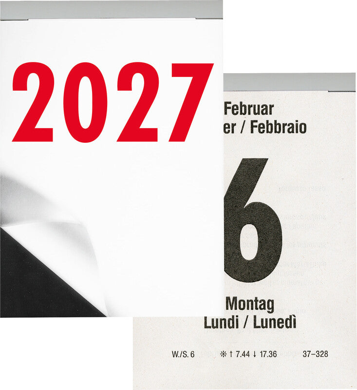 Biella Abreisskalender 1 Tag/Blatt – dreisprachig D/F/I – 2027 – 9,8 × 14,2 cm