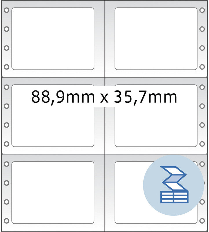 HERMA Etiketten A4 88,9 × 35,7 mm – Papier, matt, weiss – permanent haftend – Punktmatrix – 8'000 Stk. – FSC‑