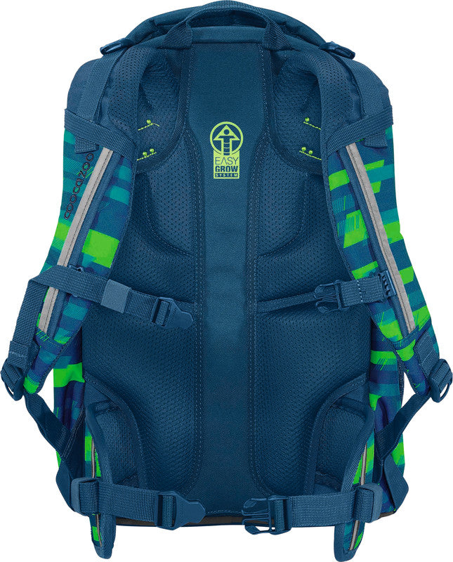 Coocazoo Rucksack Mate – Limetten-Streifen – 30 l (B 30,0 × H 44,0 × T 23,0 cm) – recycelter Bestandteil