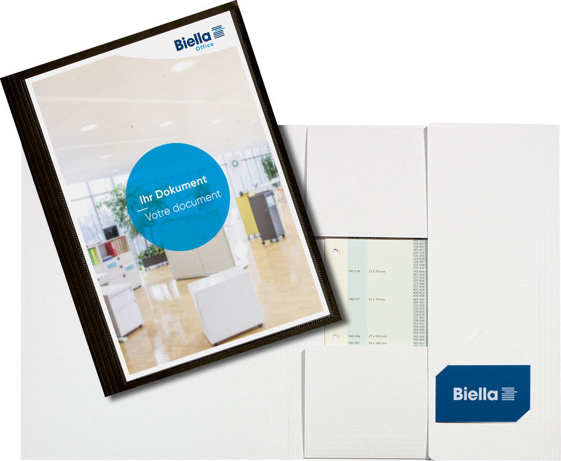 Biella Konferenzmappe – A4, Visitenkartenfach, mit Fronttasche, Karton, Weiss