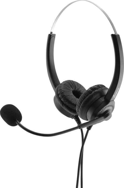 MediaRange MROS304 – Duo Headset – USB – Rauschunterdrückung, Stummschaltung, Lautstärkeregelung – Schwarz